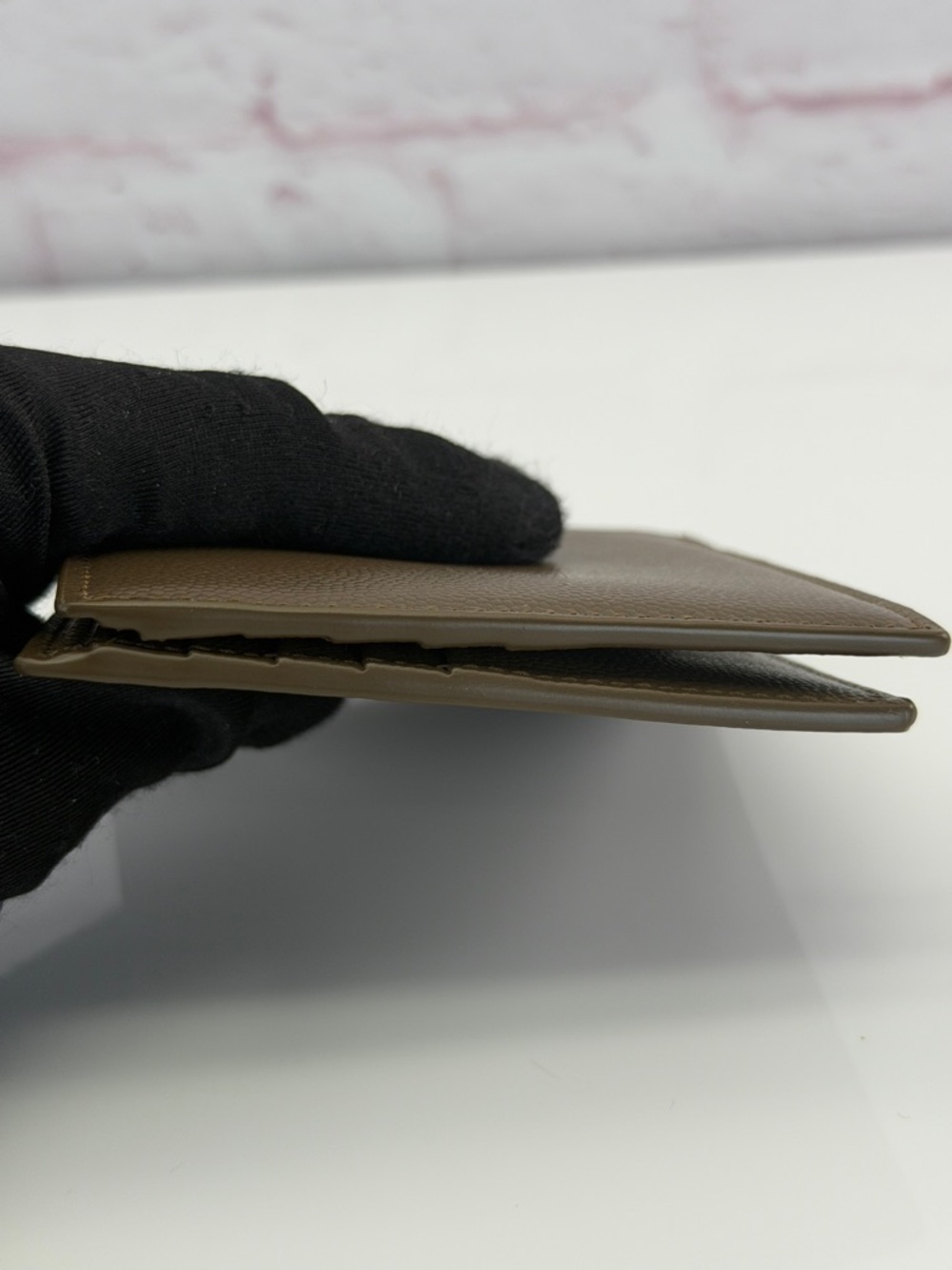 Saint Laurent Paris Brown Textured Leather Bi-Fold Wallet - Picture 5 of 10